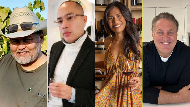 From left to right: Paul Morrison, the co-owner of JL Wood (photo courtesy of JL Wood); Oscar Garcia Moncada, the wine and spirits director at 67 Wine and Spirits (photo courtesy of Oscar Garcia Moncada); Paula de Pano, the owner of Rocks & Acid (photo by Forrest Mason); Mark Bucher, the owner of Medium Rare (photo courtesy of Mark Bucher).