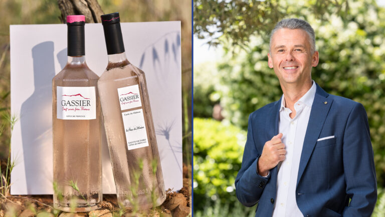 From left to right: Gassier's new hexagonal bottle; Olivier Souvelain, the CEO of Gassier. Photos courtesy of Gassier.
