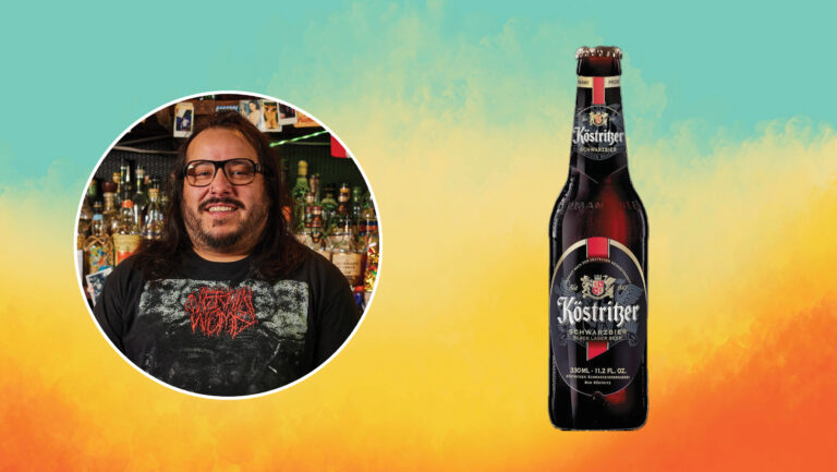 From left to right: Ricky Ramirez, the owner of The Mothership (photo by Shawn Campbell); Köstritzer Schwarzbier.